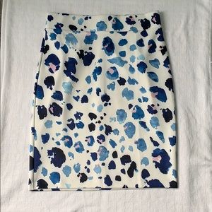 Watercolor leopard print pencil skirt